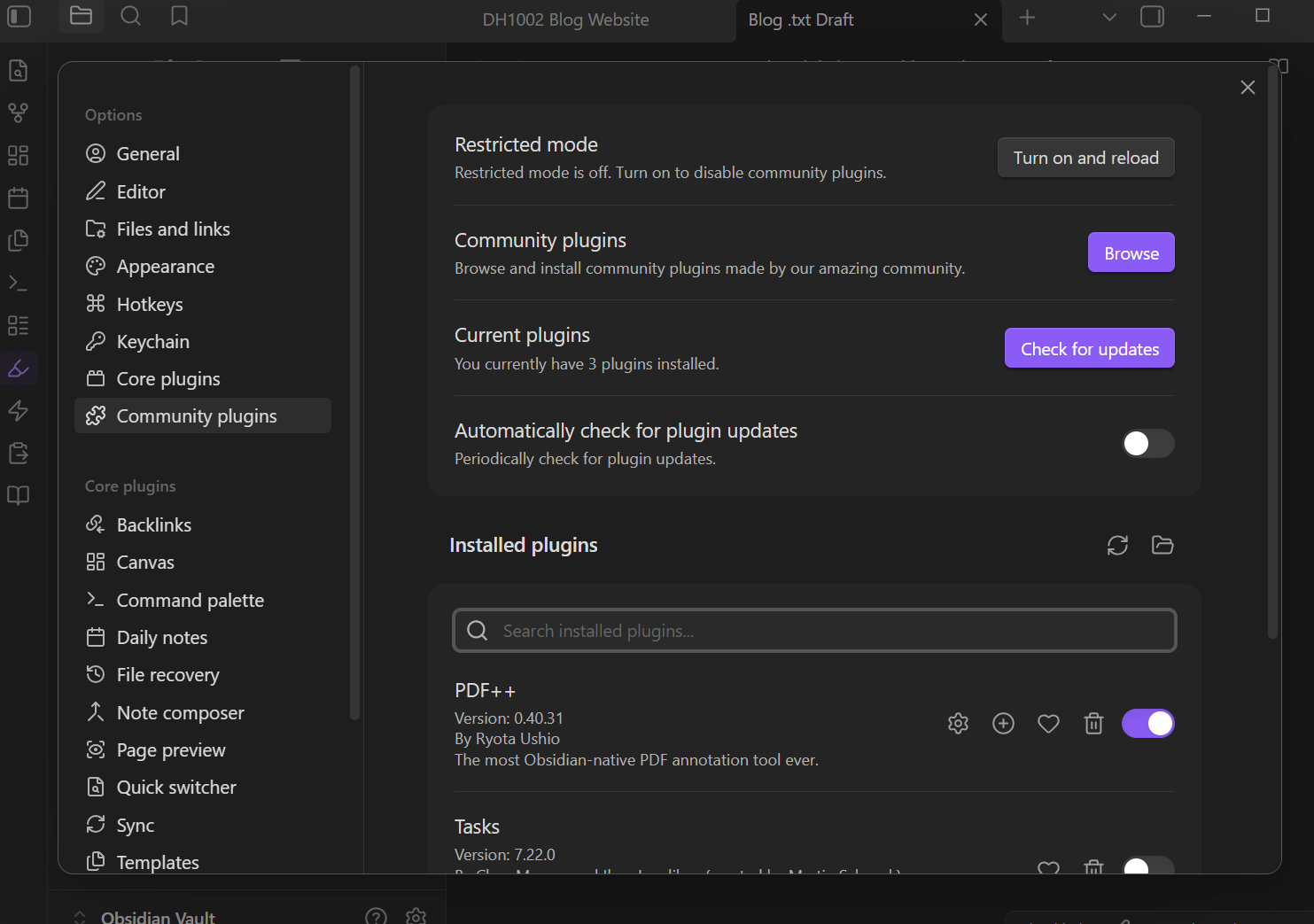 My Obsidian Screenshot